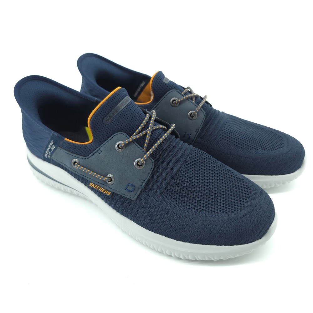 Skechers Mens Delson 3.0 Roth Slip-ins Knit Navy Blue Sneakers 10.5 Hands Free